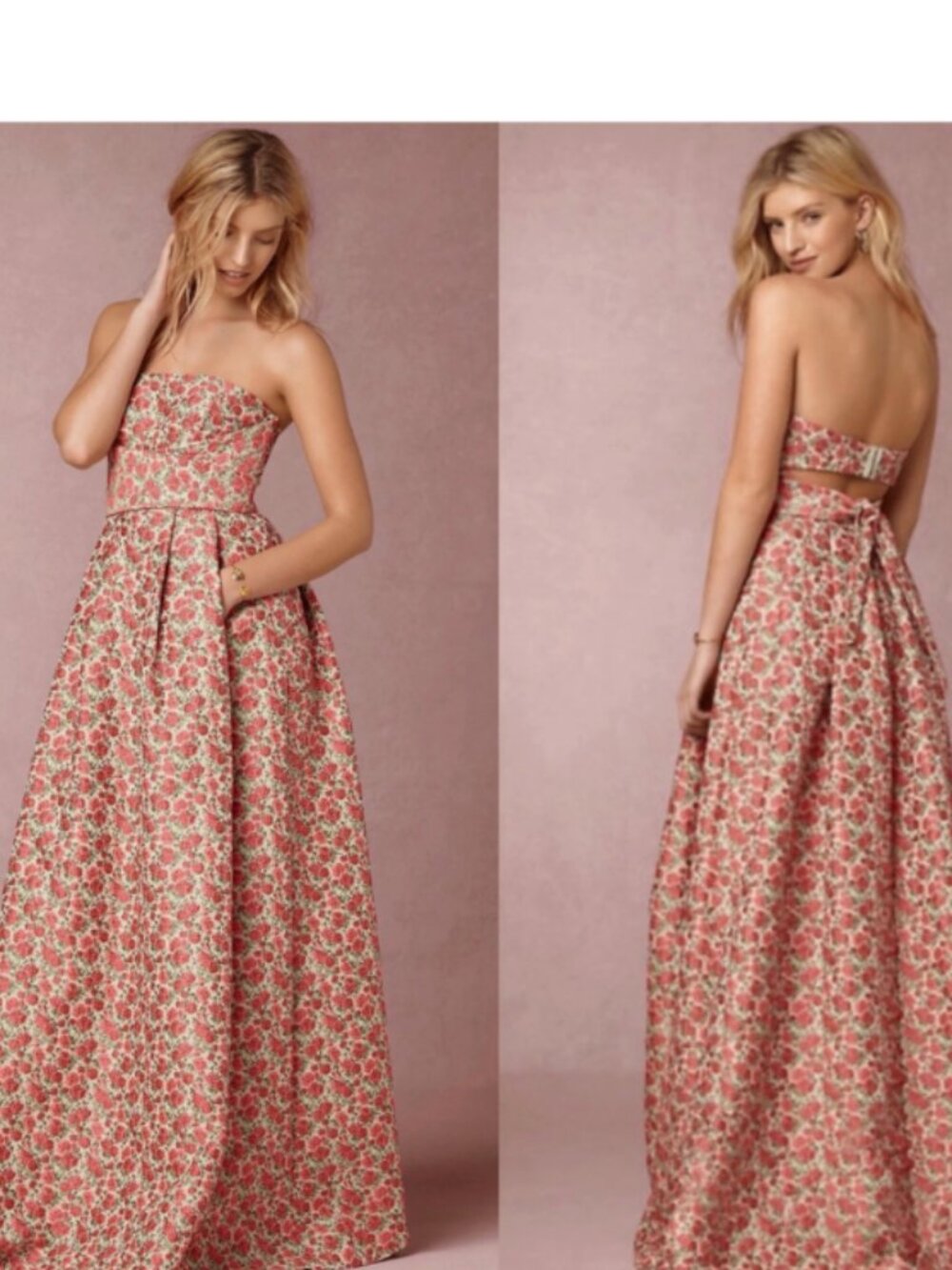 Anthropologie BHLDN Margaret Dress by Tracy Reese | Rose Jacquard Embroidery - Picture 3 of 15